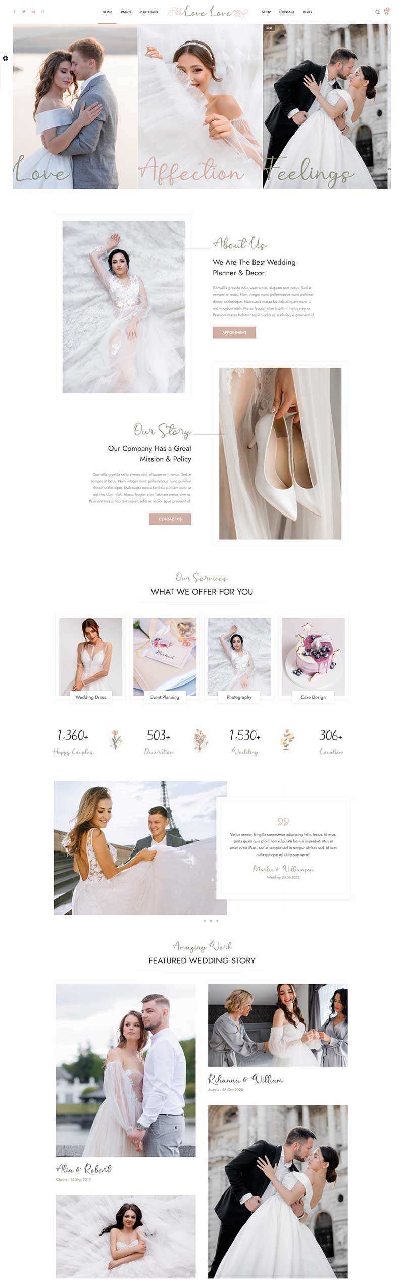 HTML5婚庆婚饰婚纱摄影服务网站html模板 - 项目资源网