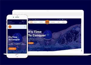 宽屏游泳用品商店HTML5模板下载 - 项目资源网