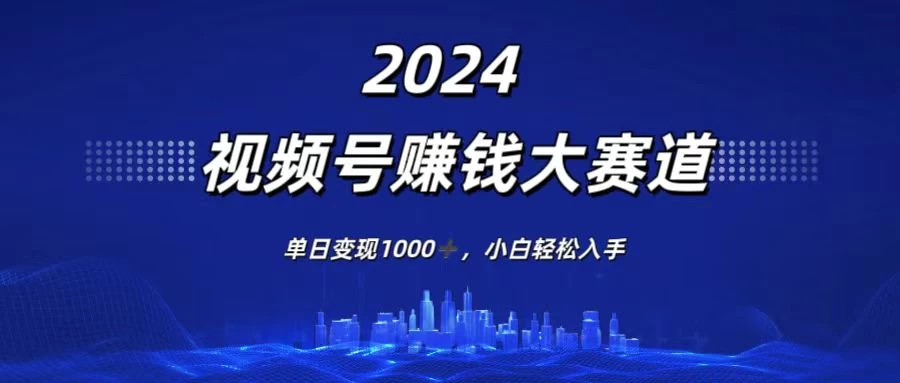 2024视频号赚钱大赛道,单日变现1000+,小白轻松入手 - 项目资源网