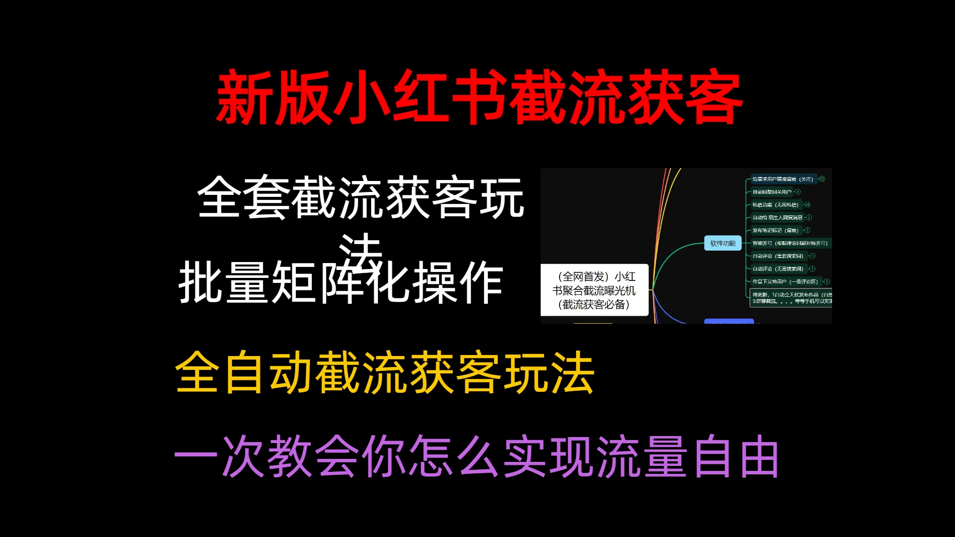 小红薯聚合截流曝光炮机，全套截流获客玩法，自热/截流神器 - 项目资源网