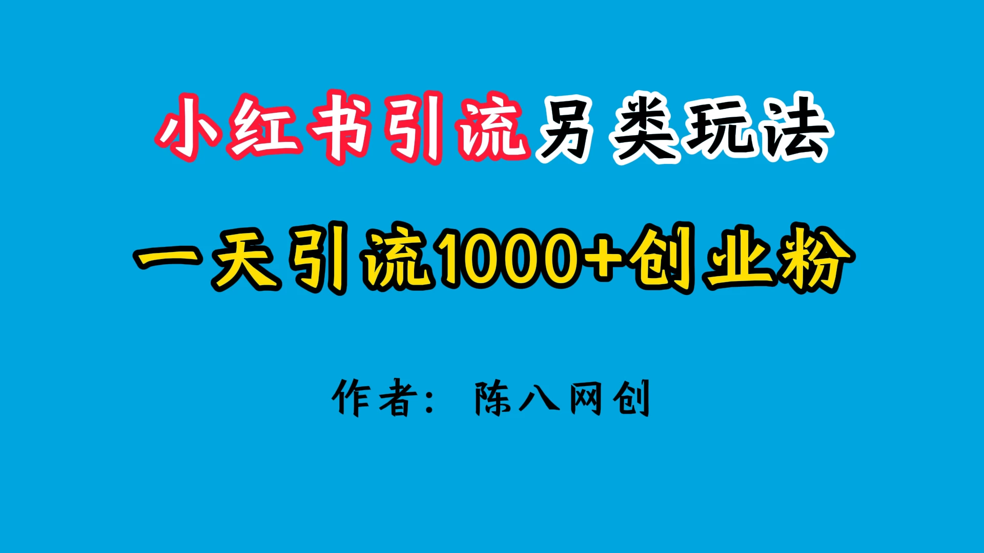 2024小红书引流另类玩法，日引1000+创业兼职粉 - 项目资源网