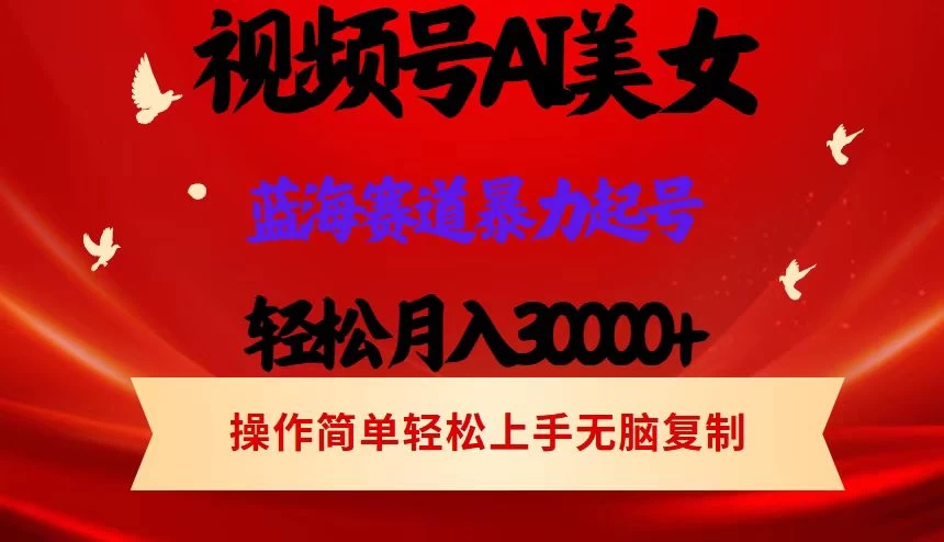 AI美女视频号掘金，操作简单，轻松上手，日入1000+ - 项目资源网