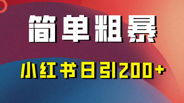 简单粗暴的小红书引流技巧，大道至简，看完实操日引 200+ - 项目资源网