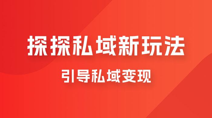 探探私域新玩法,引导私域变现,一部手机日入 500+ 很轻松 探探私域新玩法,引导私域变现,一部手机日入 500+ 很轻松