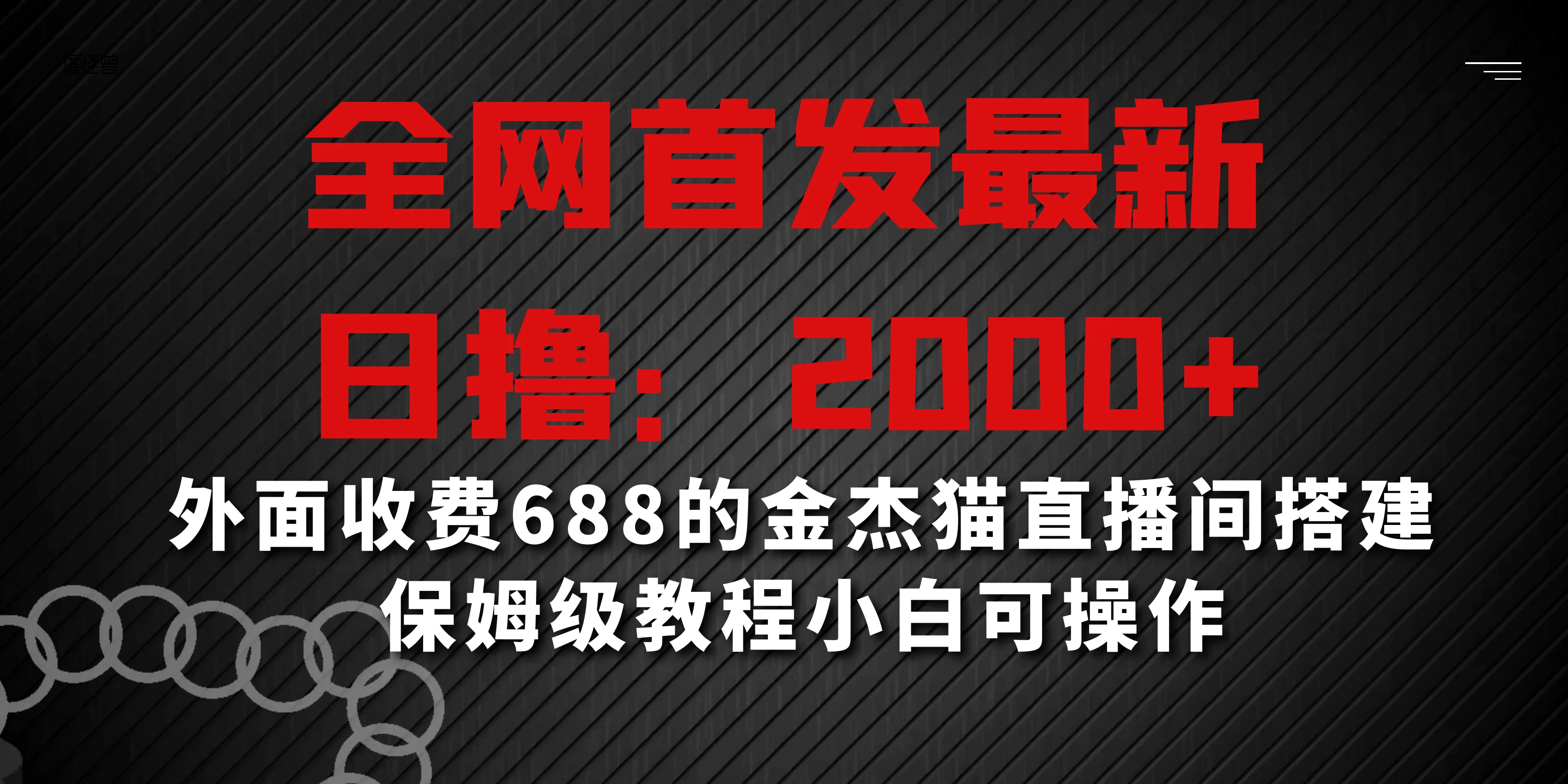 全网首发最新,日撸2000+,外面收费688的金杰猫直播间搭建,保姆级教程小白可操作 - 项目资源网