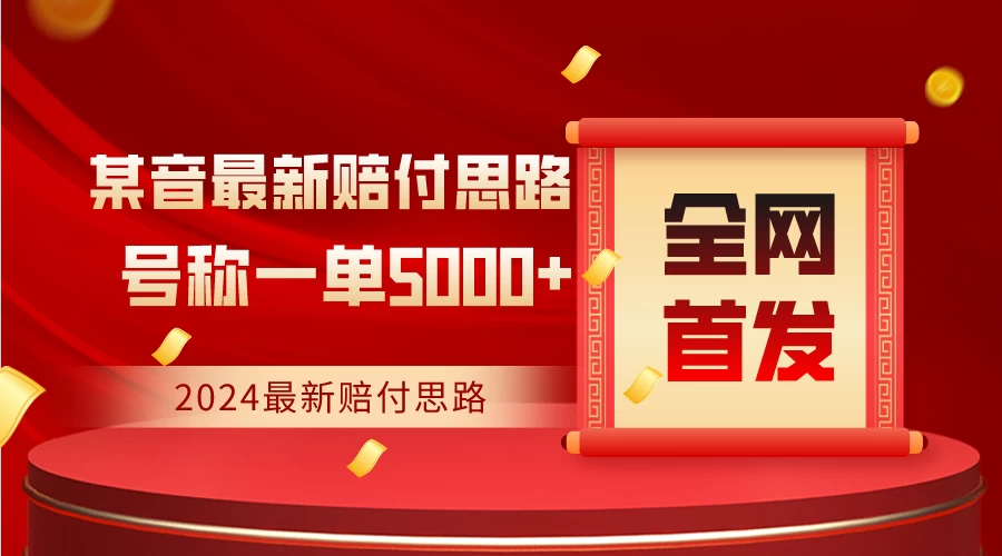 全网首发，2024最新某音赔付思路，号称一单收益5000+ - 项目资源网