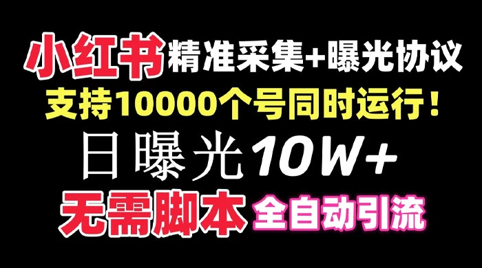 价值 10 万的小红书全自动采集+引流协议一体版!无需手机,支持 10000 个账号同时运行 - 项目资源网
