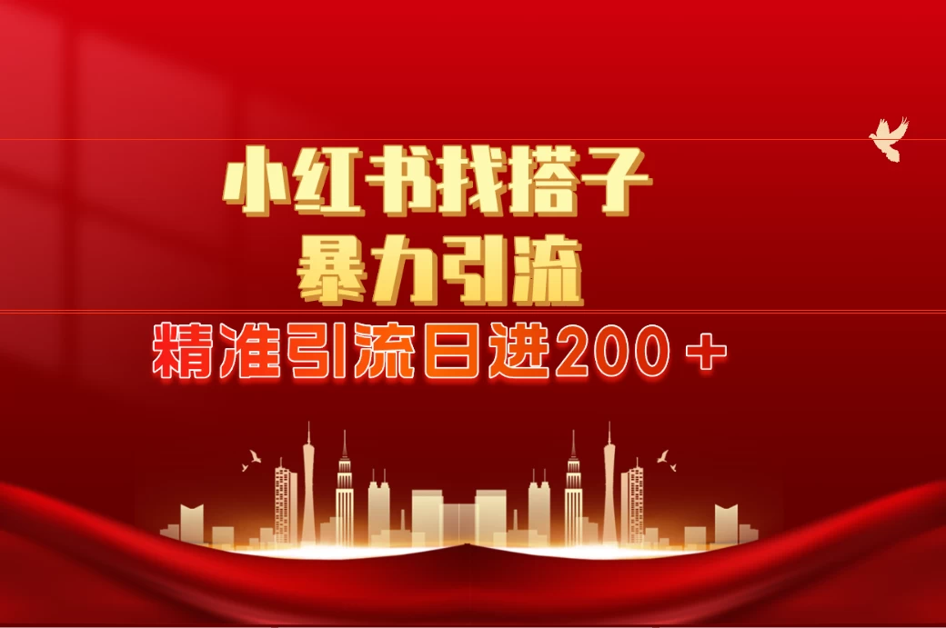 2024最新小红署引流思路,日进300+,暴力引流+锁粉 - 项目资源网