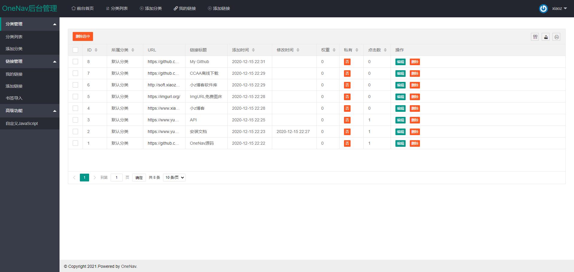 图片[4] - PHP+SQLite3 简约网址导航网站源码 - 项目资源网