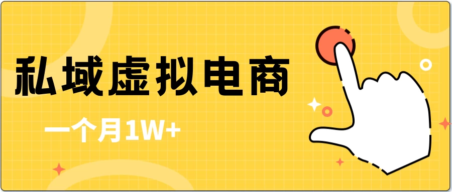 私域虚拟电商，一单50-200，一个月1W+ - 项目资源网